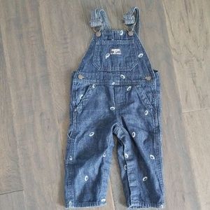Oshkosh 12mo overalls with footballs
